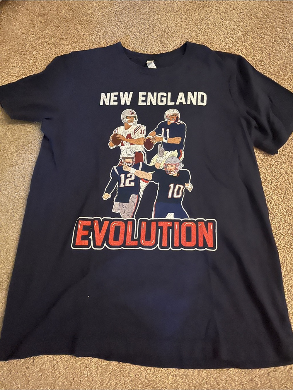 Bella Canvas NWOT New England Navy Crewneck T‑Shirt with White Print